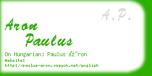 aron paulus business card